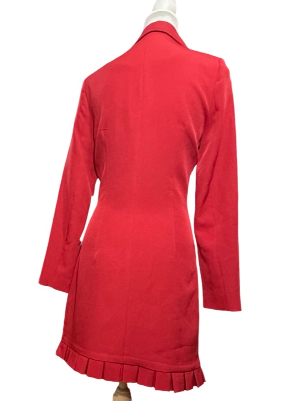Bebe "Rio Red" Ruffle Hem Blazer Dress XS‎ - Picture 7 of 12